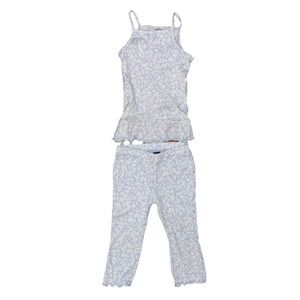 Old Navy Pale Blue Floral 2pc Set Tank Top & Pants 4t